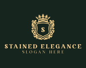 Elegant Crown Shield logo design