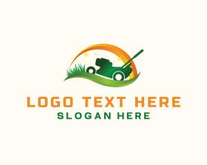 Grass Cutter - Landscaping Garden Lawn Mower logo design