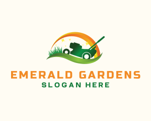 Landscaping Garden Lawn Mower logo design