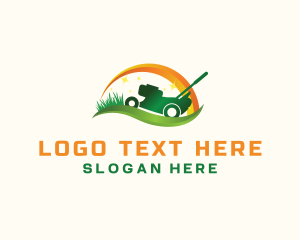 Landscaping Garden Lawn Mower Logo