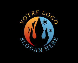 Heating Cooling Business Logo