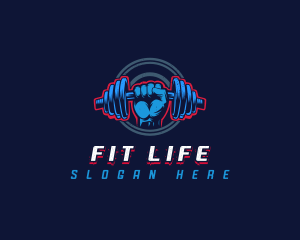 Dumbbell Lifting Fitness logo design