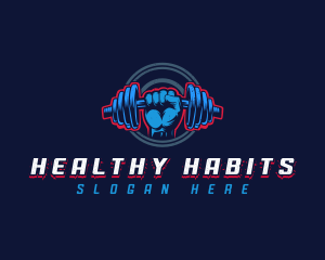 Dumbbell Lifting Fitness logo design