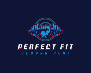 Dumbbell Lifting Fitness logo design