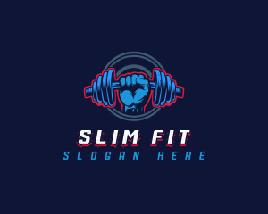 Dumbbell Lifting Fitness logo design