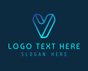 Internet - Digital Application Letter V logo design