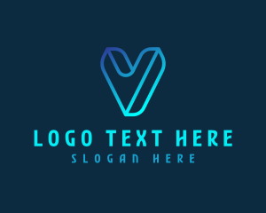 Advertising - Digital Application Letter V logo design