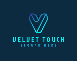 Digital Application Letter V logo design