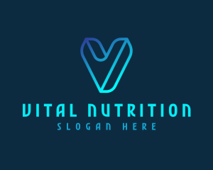 Digital Application Letter V logo design