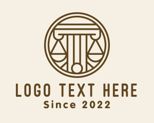 Attorney - Justice Scale Column logo design
