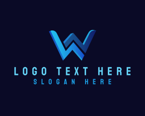 Fashion - Digital Tech Gaming Letter W logo design