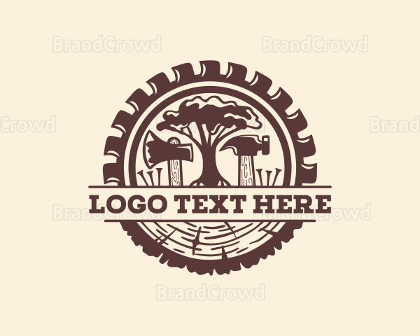 Circular Saw Tree Woodworking Logo