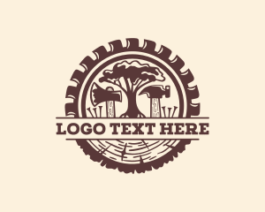 Lumber - Circular Saw Tree Woodworking logo design