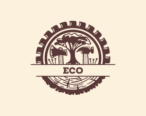 Circular Saw Tree Woodworking Logo