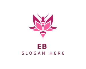 Yoga - Pink Lotus Bee logo design