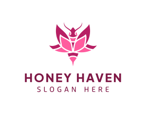 Pink Lotus Bee logo design