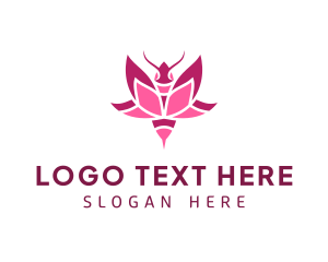 Honeybee - Pink Lotus Bee logo design