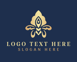 Gold - Gradient Floral Spa logo design