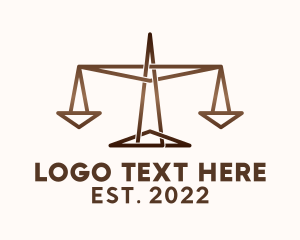 Law - Geometric Triangle Justice Scale logo design