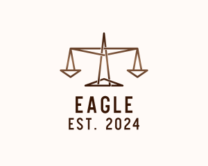 Law - Geometric Triangle Justice Scale logo design