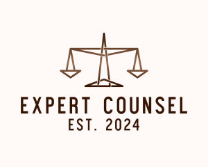 Counsel - Geometric Triangle Justice Scale logo design