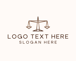 Brown - Geometric Triangle Justice Scale logo design