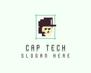Cap - Pixelated Skull Cap logo design