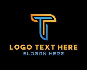 Gradient - Modern Digital Letter T logo design