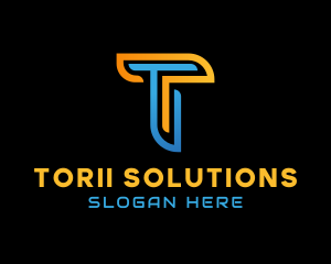 Modern Digital Letter T logo design