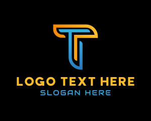 Application - Modern Digital Letter T logo design