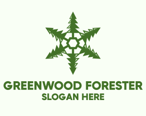 Green Snowflake Pine logo design