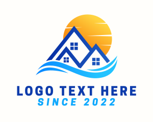 Sea - Sunset Wave House Realty logo design