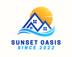 Sunset Wave House Realty logo design