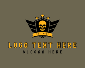 Shield - Airforce Skull Shield logo design