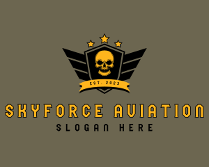 Airforce Skull Shield logo design