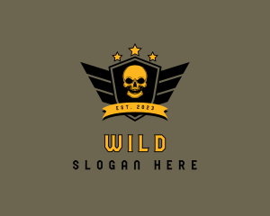 Airforce Skull Shield logo design