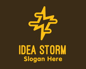 Yellow Lightning Power logo design