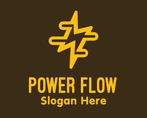 Yellow Lightning Power logo design