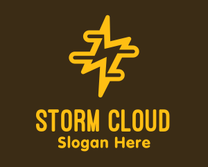 Rainstorm - Yellow Lightning Power logo design