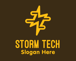 Yellow Lightning Power logo design