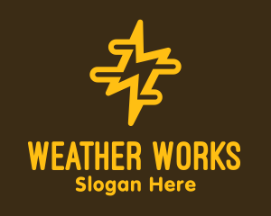 Meteorology - Yellow Lightning Power logo design
