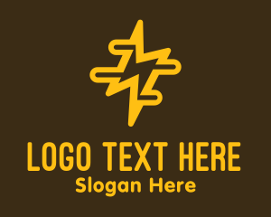 Lightning - Yellow Lightning Power logo design