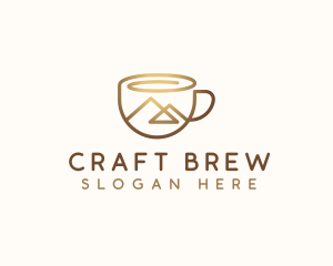 Brewed - Coffee Cup Mountain logo design