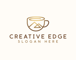 Cappuccino - Coffee Cup Mountain logo design