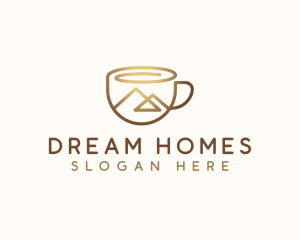 Brewed - Coffee Cup Mountain logo design