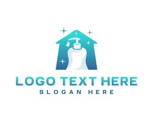 Rag - Spray Bottle Cleaning logo design