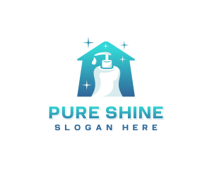 Clean - Spray Bottle Cleaning logo design