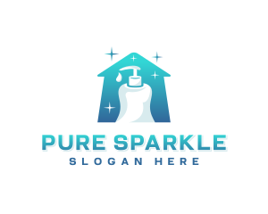 Clean - Spray Bottle Cleaning logo design