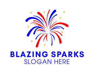 Pyrotechnics - Festive Fireworks Display logo design