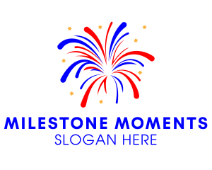 Anniversary - Festive Fireworks Display logo design